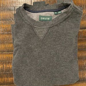 Men's ORVIS Merino Crewneck Sweater XL Charcoal